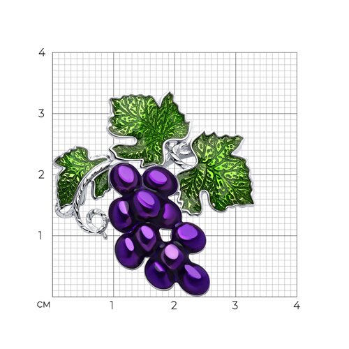 Брошь из серебра с эмалью из серебро — вид 3