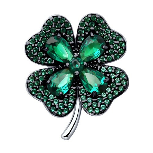 Брошь из серебра с фианитами - видео