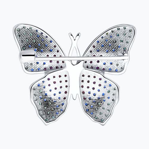 Брошь из серебра с фианитами из серебро — вид 2