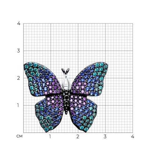 Брошь из серебра с фианитами из серебро — вид 4