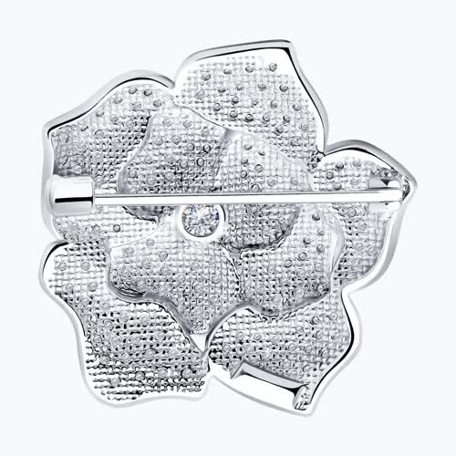 Брошь из серебра с фианитами из серебро — вид 2