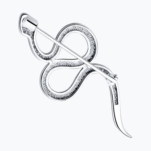 Брошь из серебра с фианитами из серебро — вид 2