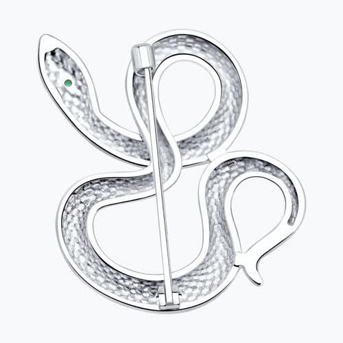 Брошь из серебра с фианитом из серебро — вид 2