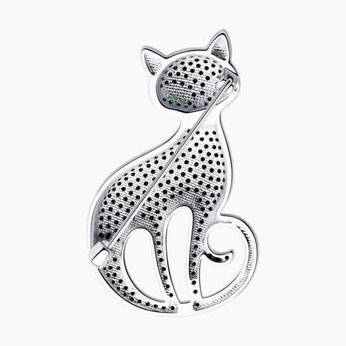 Брошь из серебра с фианитами из серебро — вид 2