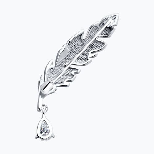 Брошь из серебра с фианитом из серебро — вид 2