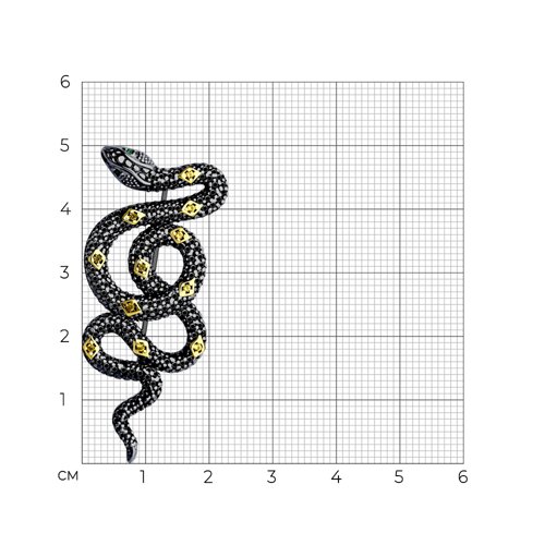 Брошь из золочёного серебра с фианитами из серебро — вид 4