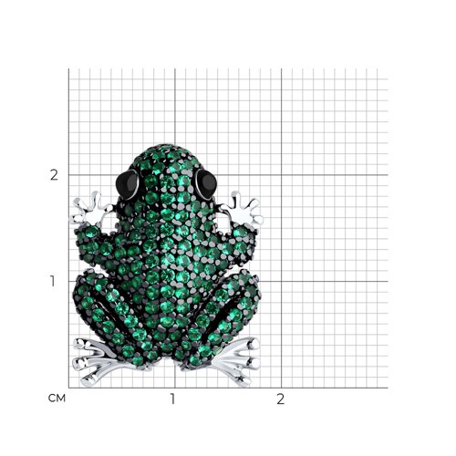 Брошь из серебра с фианитами и эмалью из серебро — вид 4