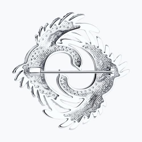 Брошь из серебра с фианитами из серебро — вид 2