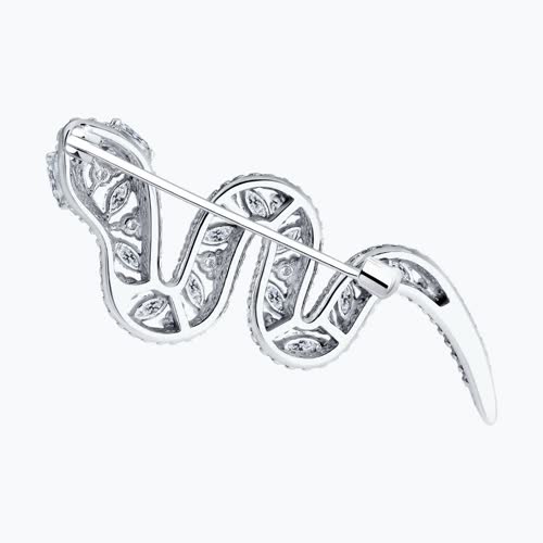 Брошь из серебра с фианитами из серебро — вид 2