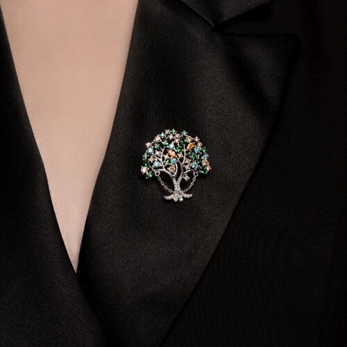 Брошь из серебра с фианитами из серебро — вид 3