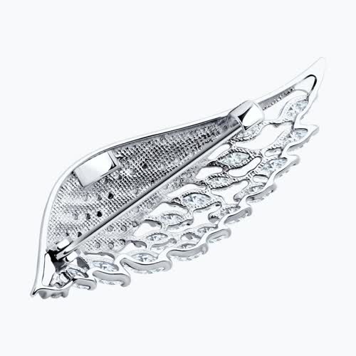 Брошь из серебра с фианитами из серебро — вид 2