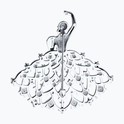 Брошь из серебра с фианитами из серебро — вид 2