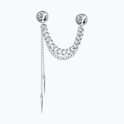 Брошь из серебра с фианитами из серебро — вид 2