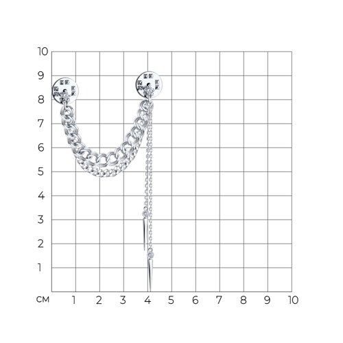Брошь из серебра с фианитами из серебро — вид 4