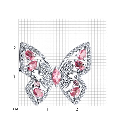 Брошь из серебра с фианитами из серебро — вид 4