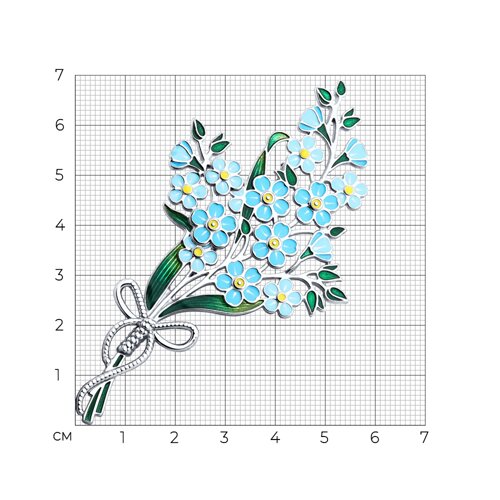 Брошь из серебра с эмалью из серебро — вид 4