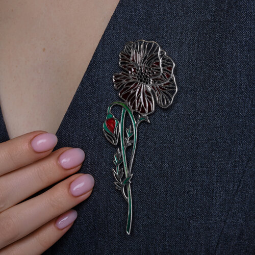 Брошь из серебра с эмалью из серебро — вид 3