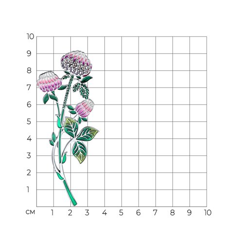 Брошь из серебра с фианитами и эмалью из серебро — вид 4