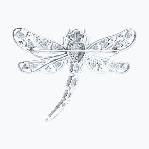 Брошь из серебра с фианитами из серебро — вид 2