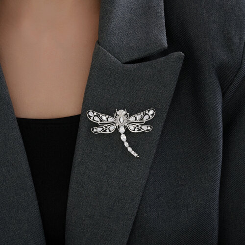 Брошь из серебра с фианитами из серебро — вид 3