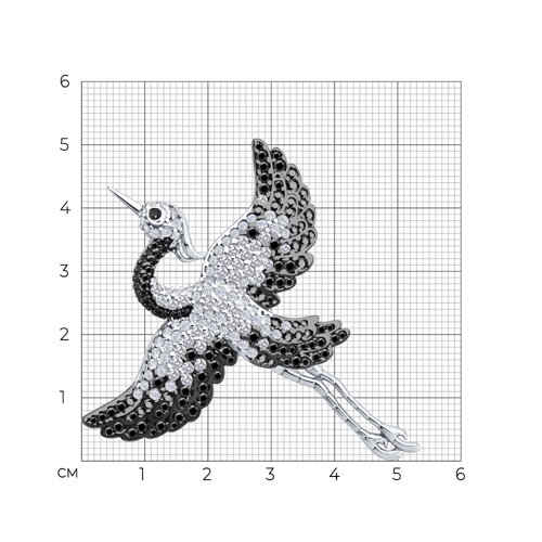 Брошь из серебра с фианитами из серебро — вид 5