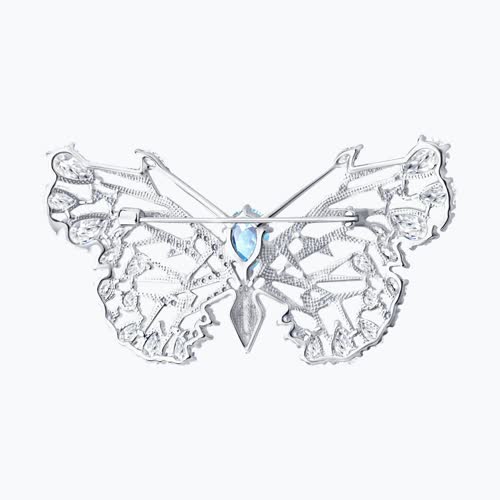Брошь из серебра с фианитами из серебро — вид 2
