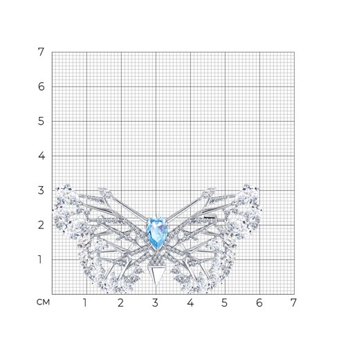 Брошь из серебра с фианитами из серебро — вид 5