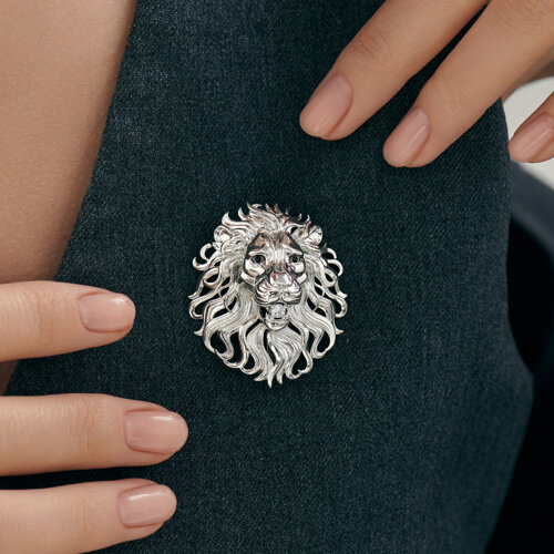 Брошь из серебра с фианитами из серебро — вид 3