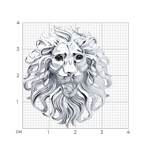 Брошь из серебра с фианитами из серебро — вид 5