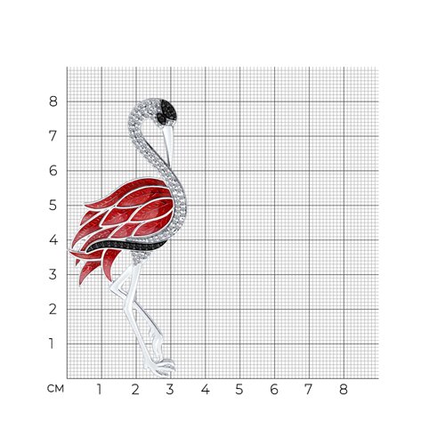 Брошь из серебра с фианитами и эмалью из серебро — вид 5