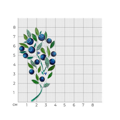 Брошь из серебра с фианитами и эмалью из серебро — вид 5