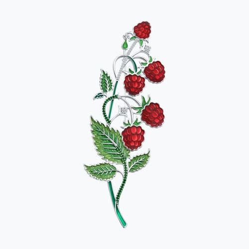 Брошь из серебра с фианитами и эмалью - видео на модели