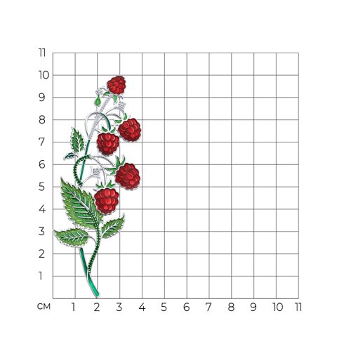 Брошь из серебра с фианитами и эмалью из серебро — вид 4