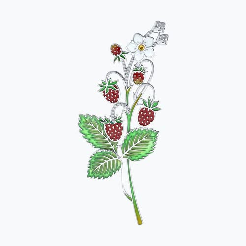 Брошь из серебра с фианитами и эмалью из серебро