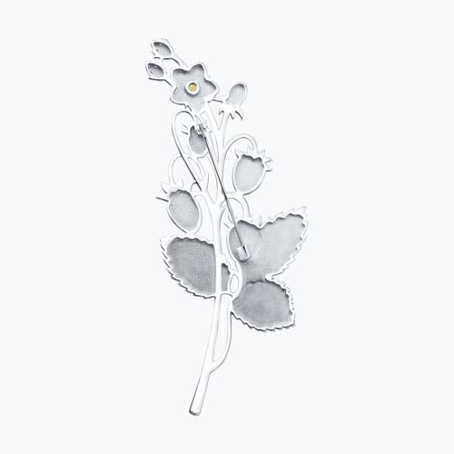 Брошь из серебра с фианитами и эмалью из серебро — вид 2