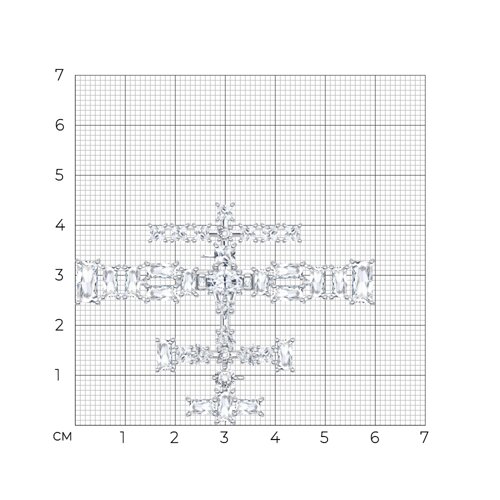 Брошь из серебра с фианитами из серебро — вид 4