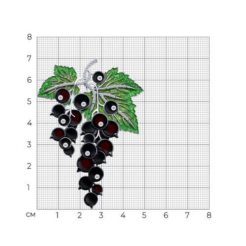 Брошь из серебра с фианитами и эмалью из серебро — вид 5