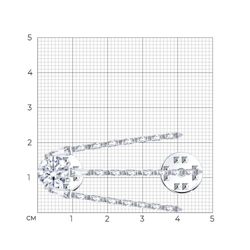 Брошь из серебра с фианитами из серебро — вид 3
