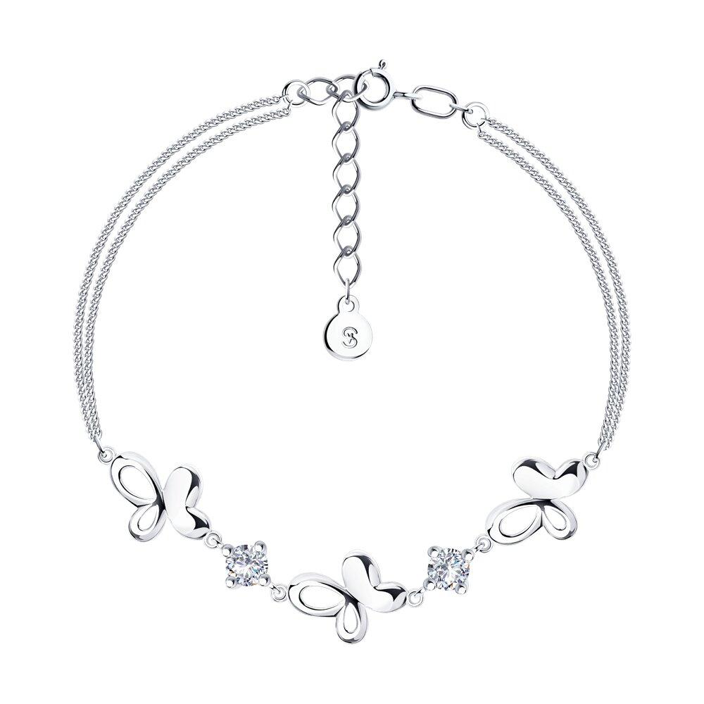 Браслет из серебра с фианитами - видео на модели