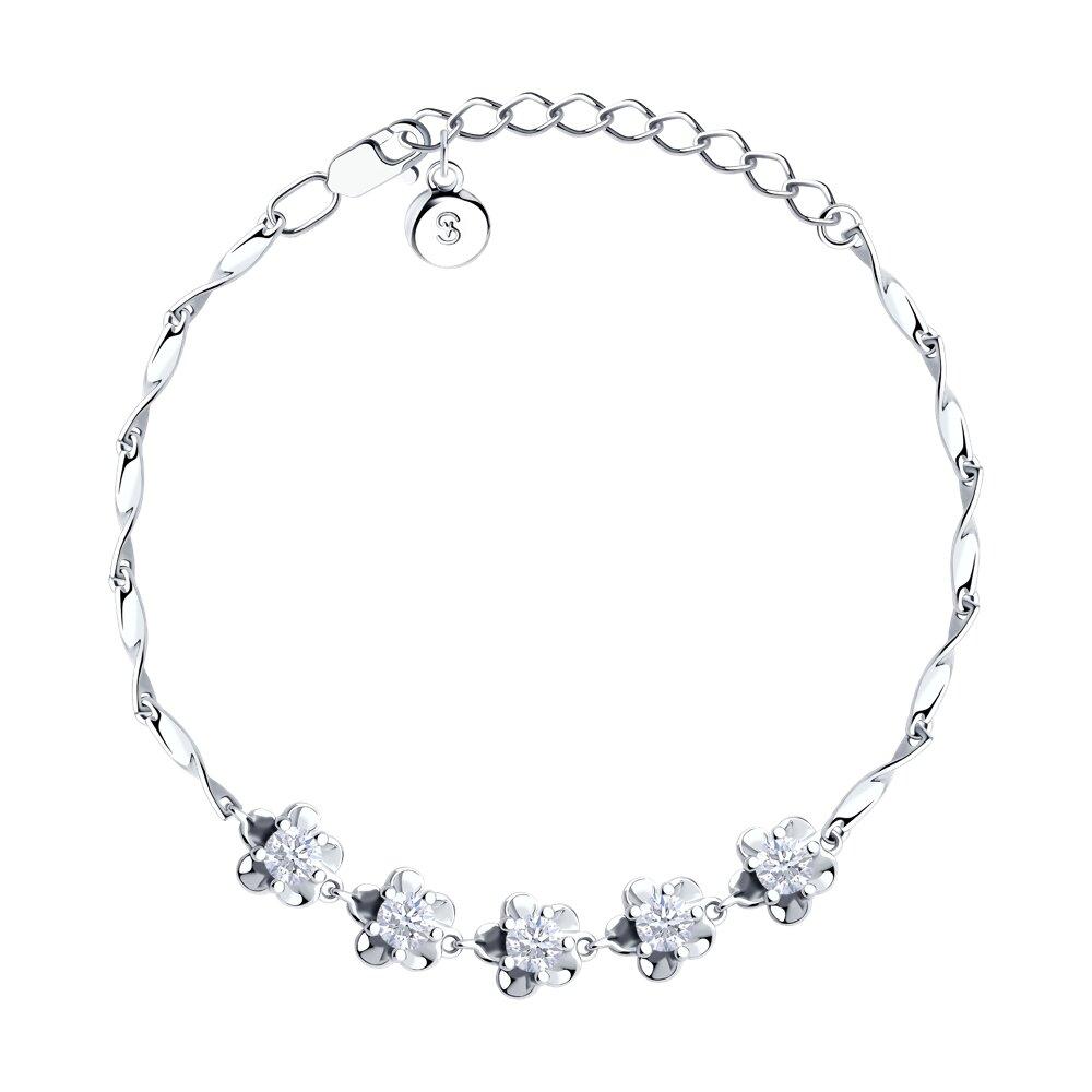 Браслет из серебра с фианитами - видео на модели