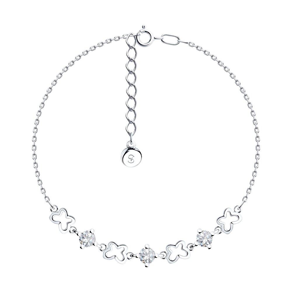 Браслет из серебра с фианитами - видео на модели