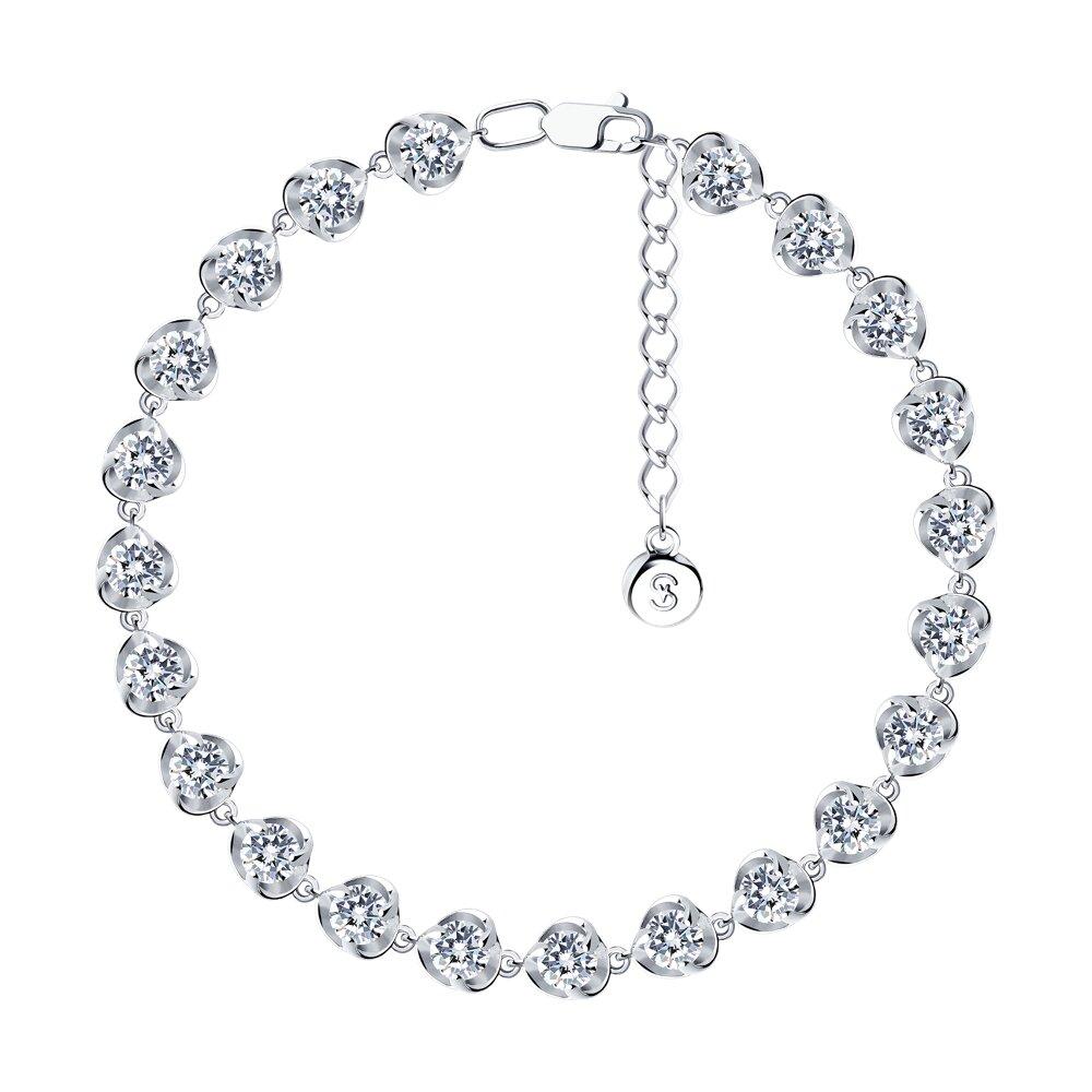 Браслет из серебра с фианитами - видео на модели