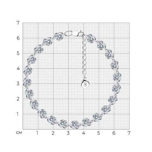 Браслет из серебра с фианитами из серебро — вид 5