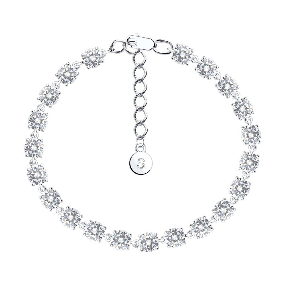 Браслет из серебра с фианитами - видео на модели