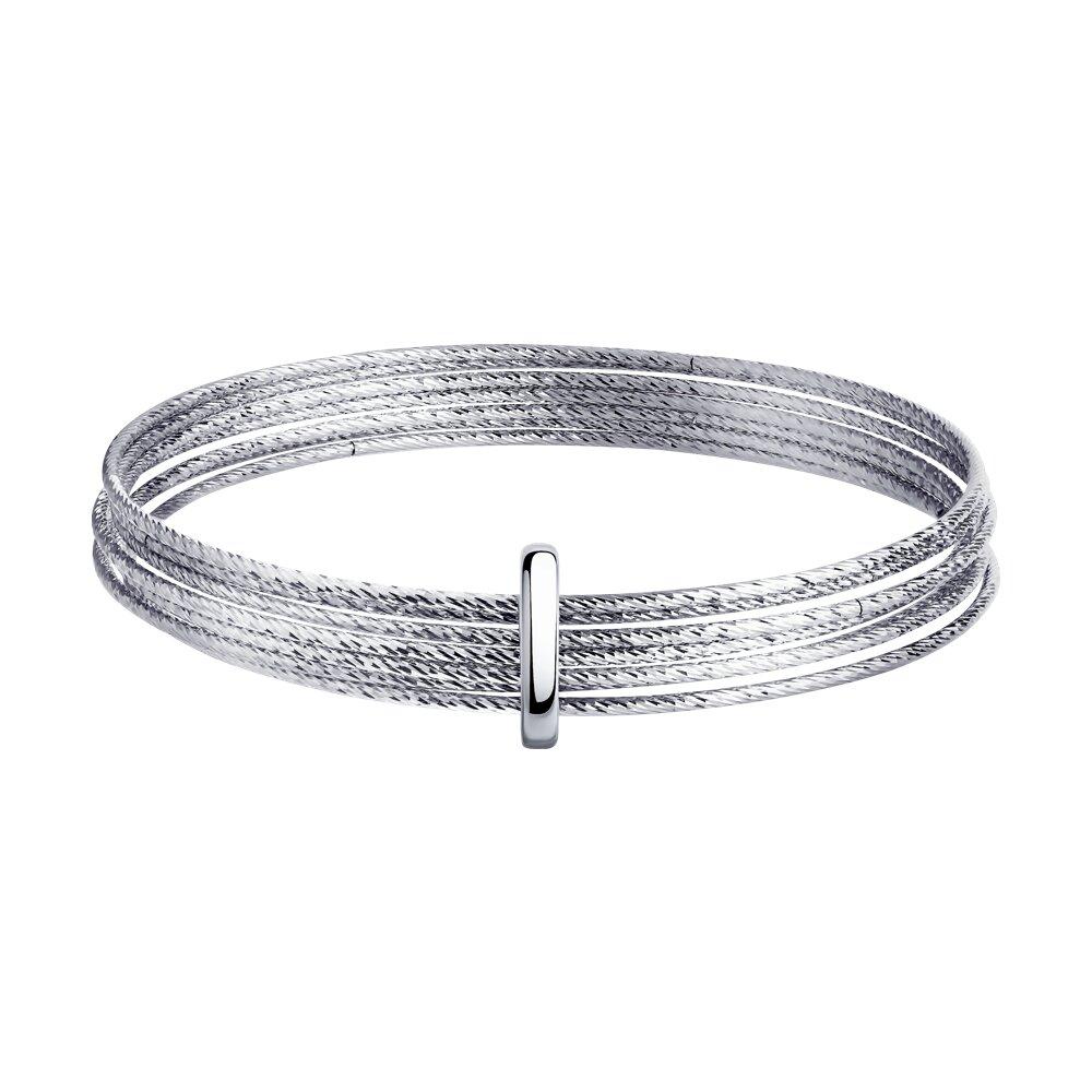 Браслет жёсткий из серебра с алмазной гранью из серебро