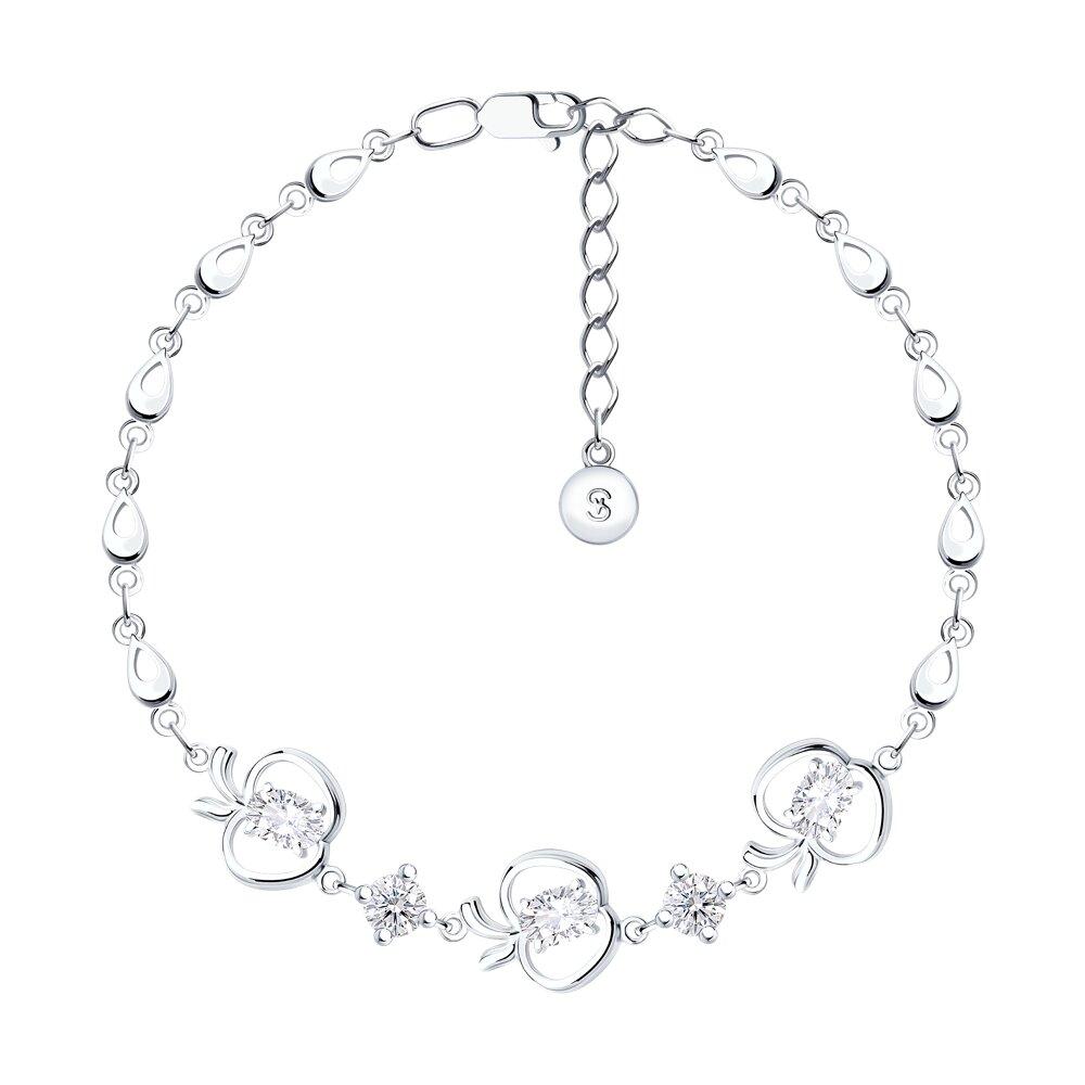 Браслет из серебра с фианитами - видео на модели