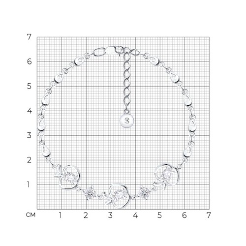 Браслет из серебра с фианитами из серебро — вид 5