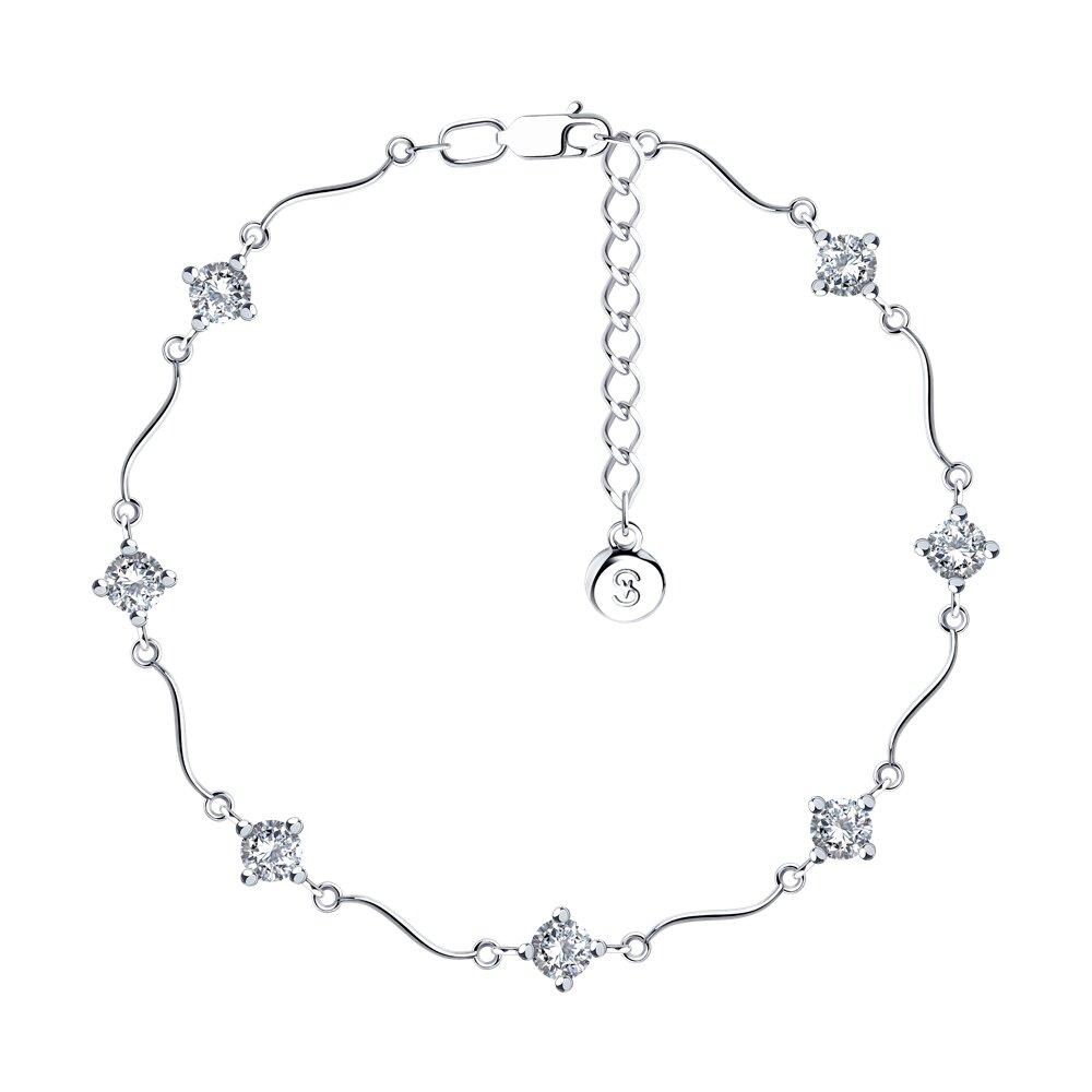 Браслет из серебра с фианитами - видео на модели