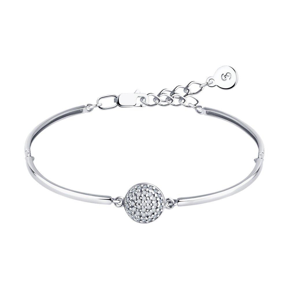 Браслет из серебра с фианитами - видео на модели