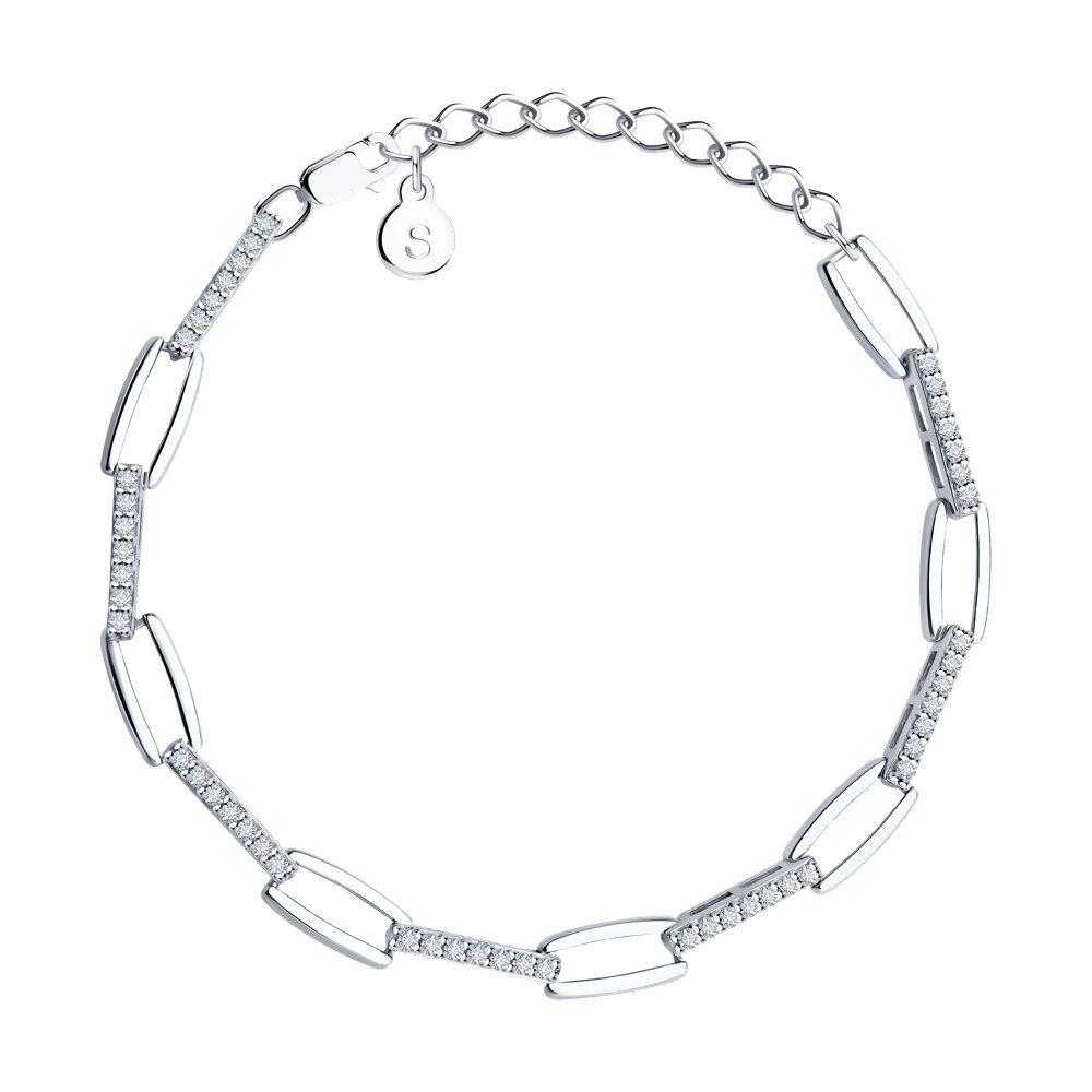 Браслет из серебра с фианитами - видео на модели